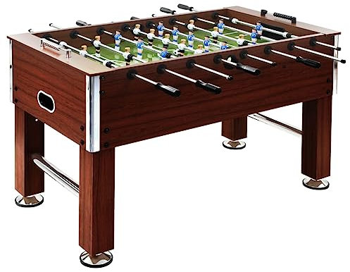 KOIECETA Kickertisch Kicker Tischkicker Tischfussballspiel Spieletisch Fußballtisch Tischfussball Tischfußball Stahl 60kg 140x74,5x87,5cm (Braun)