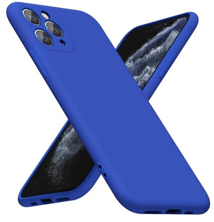 LoeoeL for iPhone 11 Pro Phone Case Silicone, Minimalist Ultra Thin Slim Soft Rubber Gel Solid Color Matte TPU Cute Case for Women Men, Girly Plain Aesthetic Design & Camera Cover, Royal Blue