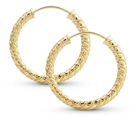 Amberta Allure Dames Gedrehte Creolen aus 9K Gold