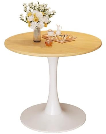 JHAISMAO Runden Esstisch 28,5 Tulpentisch Mitte des Jahrhunderts Freizeittisch Küche Heim Esszimmer Tisch Für 2-4 Personen Mit MDF-Tischplatte Und Metallsockel(Size:50x50x73cm,Color:A)
