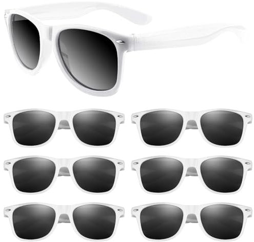 ASTARON Retro Vintage Sonnenbrillen Bulk, 12 Pack polarisiert Günstige Neon Sonnenbrillen Bulk für Frauen und Männer (weiß)