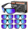 YENPK Safety Glasses for Men and Women, ANSI Z87.1 UV400 Frosted Textured Anti Impact Tinted Safety Glasses Anti Fog Safety Protection (Colorful 6 Pack)