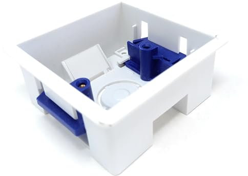 1pcs.1 Gang Dry Lining Back Plasterboard Surface Pattress Box with Adjustable Lugs 35mm Deep, for Faceplate