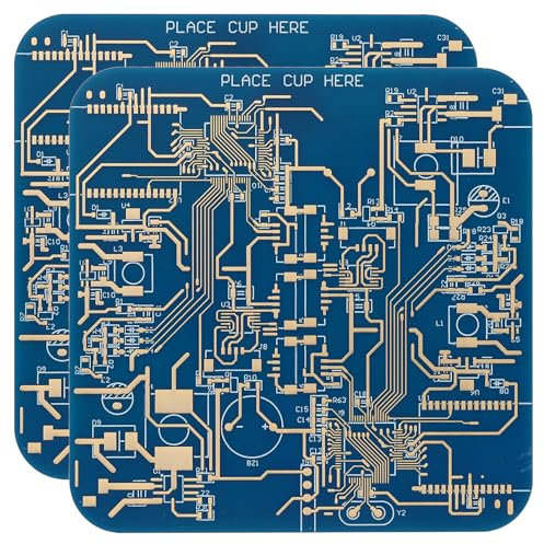 PATIKIL 2 Pcs sous-Verres, PCB sous-Verres Circuit Carte sous-Verres FR-4 Boisson Barre sous-Verres pour Boissons Café Table Barre Cadeaux Petit Ami Hommes, Bleu