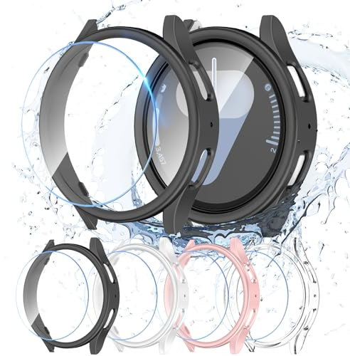 JDBLHM [4+4 Packs] Case for Samsung Watch 7 44mm Screen Protector,4 Hard PC Protective Bumper Case and 4 HD Face Cover,Smartwatch Accessories for Galaxy Watch 7 44mm