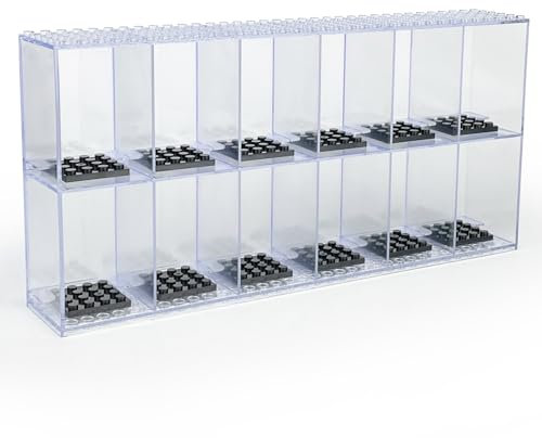 Minifigures Display Case Acrylic Building Block Display Box, Stackable Storage Container for Lego Minifigure Mini-Figures Storage Case for Lego Lovers