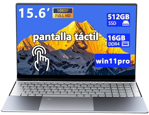 Morostron 15,6-Zoll-Touchscreen-Portable-Laptop mit hochwertigem Vollmetallgehäuse,16GB DDR4+512GB SSD,N95 Quad-Core-3,4-GHz-Prozessor,hintergrundbeleuchteter Tastatur,1920×1080,Win11 Pro