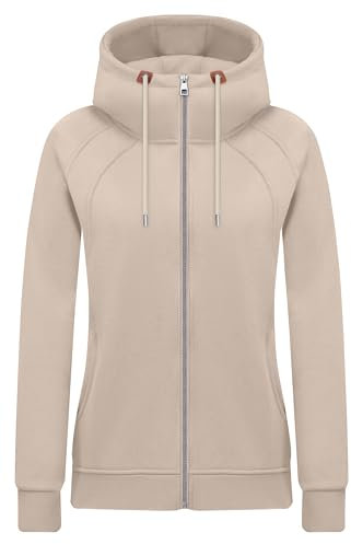 KEBORUILA Hoodie Damen Sweatjacke Kapuzenjacke Herbst Winter Sweatshirt Kapuzenpullover Mit Kapuze Reißverschluss Oberteile 2025 Khaki XXL
