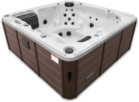 CANADIAN SPA CO. Thunder Bay AI Hot Tub Outdoor Winterfest, 6 Personen Hot Tub mit LED Beleuchtung, Lautsprecher, Aromatherapie und Isolierabdeckung