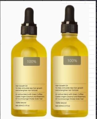 Tyafzzn Natürliches Haaröl, Veganic Hair Oil zum Haarwachstum Beschleunigen mit Biologischen Rosmarinöl, Rizinusöl, Mandelöl und Arganöl, als Haarmaske und Haarkur