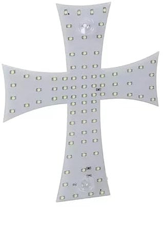 Croce 84 LED con Luce Bianca a 12V-24V Decorazione Parabrezza Universale Per Auto Camion Roulotte Camper