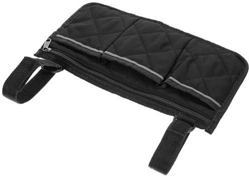 Xindojuz 2 PCS Wheelchair Bag, Wheelchair Pouch Side Pocket with Cup Holder, Wheelchairs Bags to Hang on Back, Wheelchairs Armrest Accessories for Walkers, Rollators, Mobility Scooters (Black)