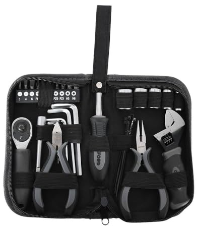Oxford Premium Biker Tool Kit | 28 Piece Tools Set Ideal for Motorcycle, Motorbike, Scooter, and Adventure Riders | Under Seat Compact Storage Case | Black