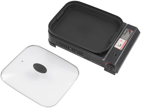 2in1 Gas Kocher Campingkocher, BBQ Barbecue Grill, Grillplatte Gasgrill Outdoor Camping Kocher, Tragbarer Campinggrill Gasgrill, Barbecue Butan Griller, Grillnetz Und Grillbox