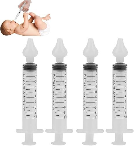 Sunjiyan Nasensauger für Säuglinge, 2 Packungen Profi-Spritzen, Säuglings- und Nasenspüler, wiederverwendbarer Nasensauger aus Silikon