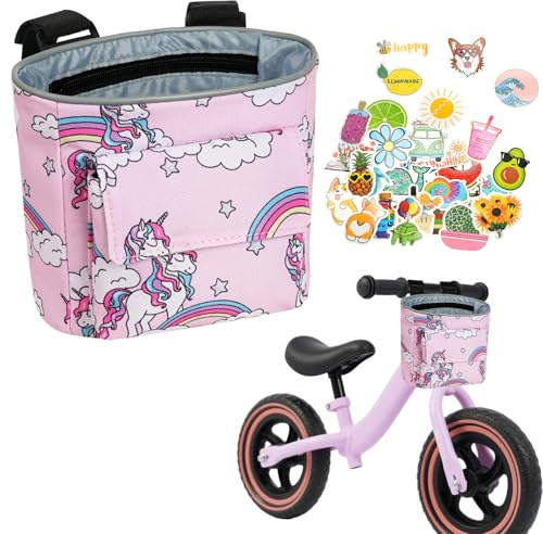 flintronic Lenkertasche und Fahrradkorb für Kinder, Vorne Montierbare Fahrradtasche, Kinder Lenkertasche, Fahrradkorb Kinder Vorne Fahrradkorb Kinder, für Kinderfahrrad, Laufrad