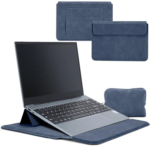 HaruYo 12.3 12.9 13 13.3 14 15 15.6 16 inch Laptop Case with Stand | Wrist Rest Function, PU Leather Laptop Sleeve for MacBook Pro/Air/Surface/iPad Pro/Dell/Lenovo/HP/ASUS/Acer 13 14 inch