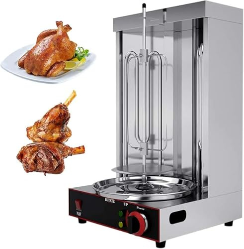 BBQ Fleisch, Vertikaler Döner Fleischgrill, Edelstahl Gasgrill Grill Döner Kebab Mit Temperatureinstellschalter, Electric