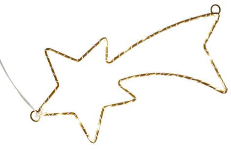 Loberon LED-Sternschnuppe Glittera, Gold | Sternschnuppe Glittera - Warmweißes Licht - Filigranes Design - Lichtobjekt - Kinderzimmer -Dekoleuchte - Eisen