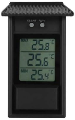 LatoYard Thermomètre de serre à affichage numérique Max Min avec fonction mémoire pour intérieur ou extérieur, jardin, mur, pièce, blanc, 17 cm-30 outils de jardinage