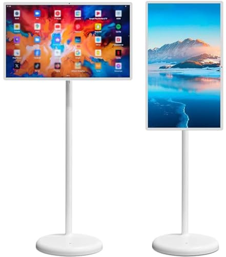 Monitor Smart TV portátil de 21.5 Pulgadas Pantalla táctil giratoria FHD 1080P Pantalla Tipo Tableta para Dormitorio Cocina Oficina(24In)