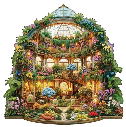 KaayeeWood Holzpuzzle Erwachsene,Mystic Garden Hall Holzpuzzle,Einzigartige Wooden Puzzle Mit Geschenkbox,Geschenke für Erwachsene 14+(185 Stück,29 * 29cm)