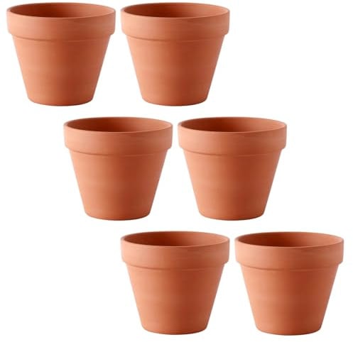 Veebmys Juego de Macetas Cerámica de 6 Piezas, Macetas con Agujeros Drenaje, Tamaño 12x10 cm, Adecuado para Contenedores Macetas Cerámica Cultivados En Cactus y Plantas Suculentas (6)