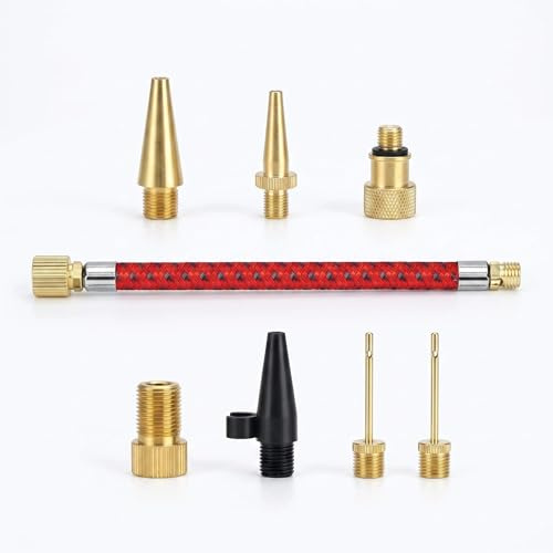 Bekecidi 8 Pièces Embout Pompe Vélo, Adaptateur Valve Velo Kit | Avec Rallonge‑Valve 16 Cm, Aiguille Gonflage Ballon, Adaptateurs De Gonflage, Pour Vélos De Route Et De Montagne