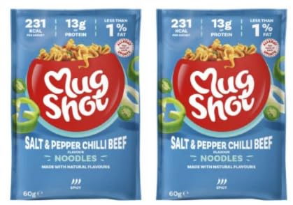 Mug Shot Salt & Pepper Chilli Beef Flavour Noodles, Pack of 2