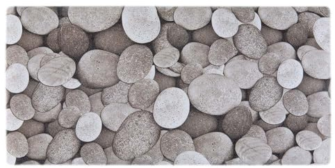 AQUALONA® Bath Mat, Anti-Mould, Non-Slip - Extra Soft PVC, Machine Washable - BPA, Latex, Phthalate Free - Pebbles, 69 x 36 cm