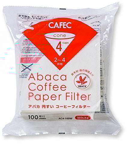 CAFEC 100-Pack Cone-Shaped 1 to 4 Cup Disposable Pour-Over Drip Coffee Paper Filter Made of Eco-Friendly Refined Virgin Pulp for Better Tasting Brewing Pour Over Dripper (White)