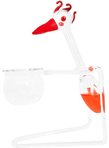Oberstdorfer Glashütte Schluckspecht bewegliche Glasschaukelfigur Wippvogel mundgeblasen Trinkente mit roter Flüssigkeit Höhe ca. 12 cm
