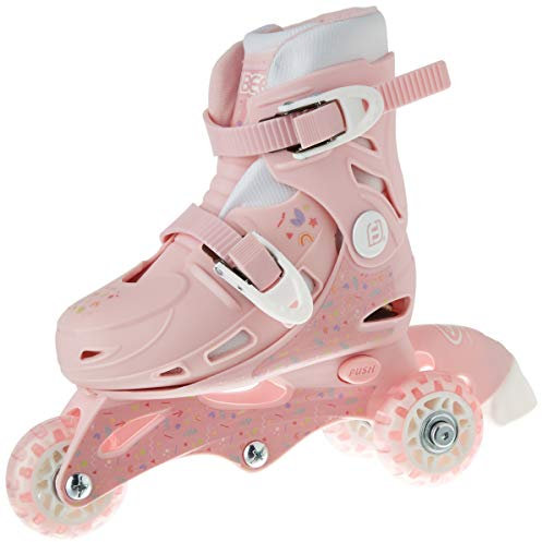 FUNBEE - Rollschuh 2 in 1 – Unisex Kinder – Mehrfarbig (Rosa/Violett) – verstellbar: 27 – 30 cm – D'Arpèje – OFUN084