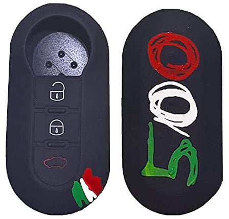 FIAT - Protezione in silicone per telecomando chiave FIAT - FIAT 500 - PANDA (DAL 2012) - BRAVO - PUNTO - 500L - LANCIA YPSILON (DAL 2011 IN POI) - DELTA - DOBLO' - MUSA (500)