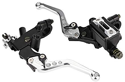 Brems Und Kupplungshebel-Hauptbremszylinderhebel Universal Motorrad Bremse Kupplungszylinder Hauptbremszylinder 1 Paar 7/8 (22Mm)(Silber)