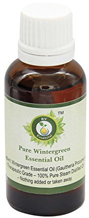 R V Essential Reines Wintergreen Ätherische Öl 30ml (1.01 Unzen) - Gaultheria Procumbens (100% reiner und natürlicher Dampf destilliert) Pure Wintergreen Essential Oil