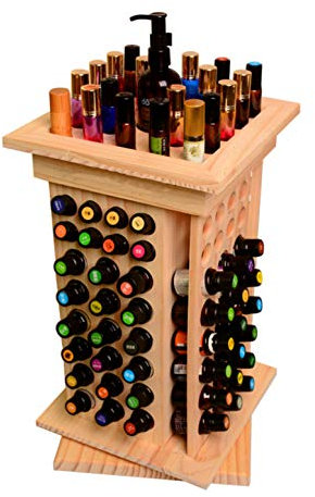 CHSEEO Ätherisches Öl Display Box Halter Organisator Aufbewahrungsbox 104 Löcher Holzbox Kann Nagellackständer für Nagellack, Lippenstift, Duftöle und Ätherische Öle #1