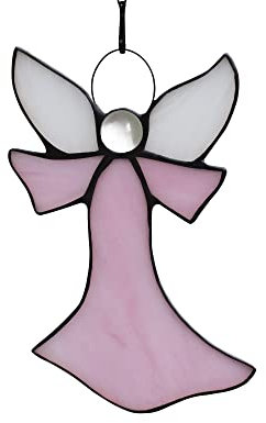 HAOSUM Engel Sonnenfänger Buntglas Fensterhänger Ornament Geschenk für Mutter, Freunde (16,3 x 12,7 cm)