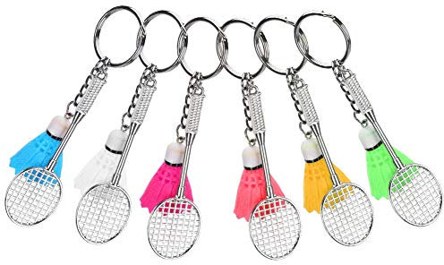 Mini Schläger Schlüsselanhänger Badminton Schlüsselring 6 Schlüsselring für Sportliebhaber Geschenk Schultasche Hängende Dekoration
