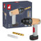 Janod - Trapano in Legno Brico'Kids - con 2 Utensili Magnetici, Avvitatore e Trapano - Sistema Meccanico di Selezione Tipo di Utilizzo - Giocattolo Imitativo Fai da Te in Legno, da 3 a 8 Anni, J06474