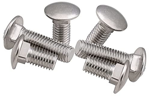 Dreneco M10×25mm Bulloni a testa tonda con collo quadro, Viti a testa tonda con attacco quadrato in acciaio inox