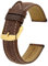 BISONSTRAP Vintage Uhrenarmbänder mit Gold Schnalle, Leder Ersatzband 18mm (Braun/Beige Faden)