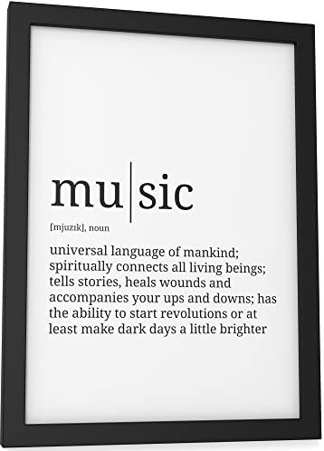 Papierschmiede® Definition Music, A5 (15x21 cm) Poster für Wohnzimmer, Schlafzimmer, Küche, Esszimmer, Wandbild Geschenk Wanddeko Spruch English - ohne Rahmen