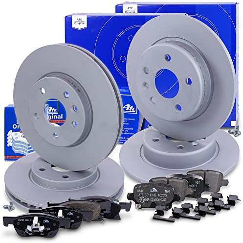 ATE Bremsenset inkl. Bremsscheiben vorne Ø 276 mm vorne belüftet + hinten Ø 264 mm voll und Bremsbeläge vorne + hinten Kompatibel mit OPEL ASTRA K (B16)