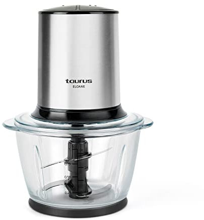 Taurus Eloane - Picadora de alimentos, 400W, 1L capacidad, bol desmontable apto para lavavajillas, pies antideslizantes, libre BPA, doble cuchilla de inox de alto rendimiento
