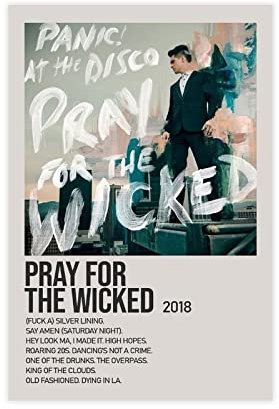 Poster auf Leinwand, Motiv Pray For The Wicked By Panic! At The Disco Sänger, 30 x 45 cm
