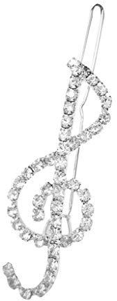 Haarspangen für Damen, elegant, klassische Musiknote, Notenschlüssel, luxuriös, glitzernd, Strasssteine, Dekoration, Haarnadeln, Schmuck, Party-Haarspangen, 2, S/XL