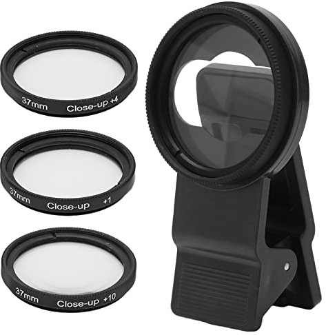 Juego de Filtros de Primer Plano de 37 Mm, 1 2 4 10 Filtro de Macro de Primer Plano Filtro de Lente de Teléfono Móvil Universal, Juego de Filtros de 4 Piezas para Fotografía Macro de Primer Plano