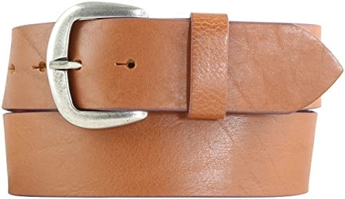 BELTINGER Jeansgürtel aus Vollrindleder 4,5 cm | Breiter Ledergürtel für Damen Herren 45mm | Leder-Gürtel aus echtem Leder | Tabac 110cm