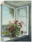 ARTland Wanddeko Wandtattoo selbstklebende Vinylfolie 90x120 cm Fensterblick Fenster Blumen Botanik Geranie Malerei Landhaus Kunst T4DR